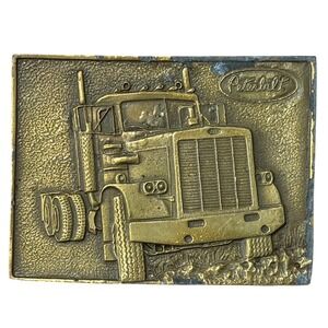 Vintage 1976 Peterbilt Belt Buckle Tonkin N-37 Brass Trucker Semi Cabover PACCAR